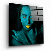 Emerald Woman Glass Wall Art.